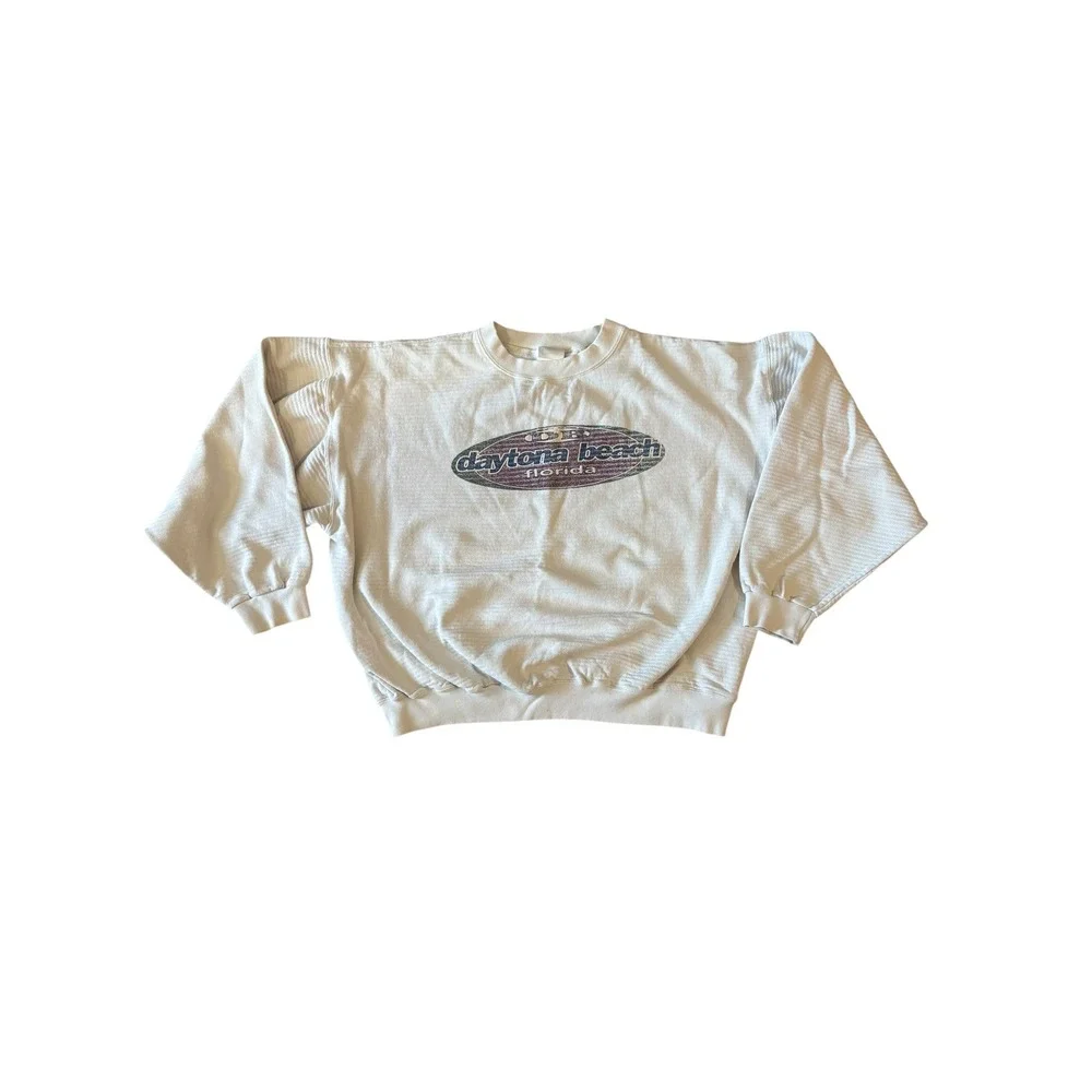 Vintage 90s Nike White Tag Daytona Beach Textured Sweatshirt